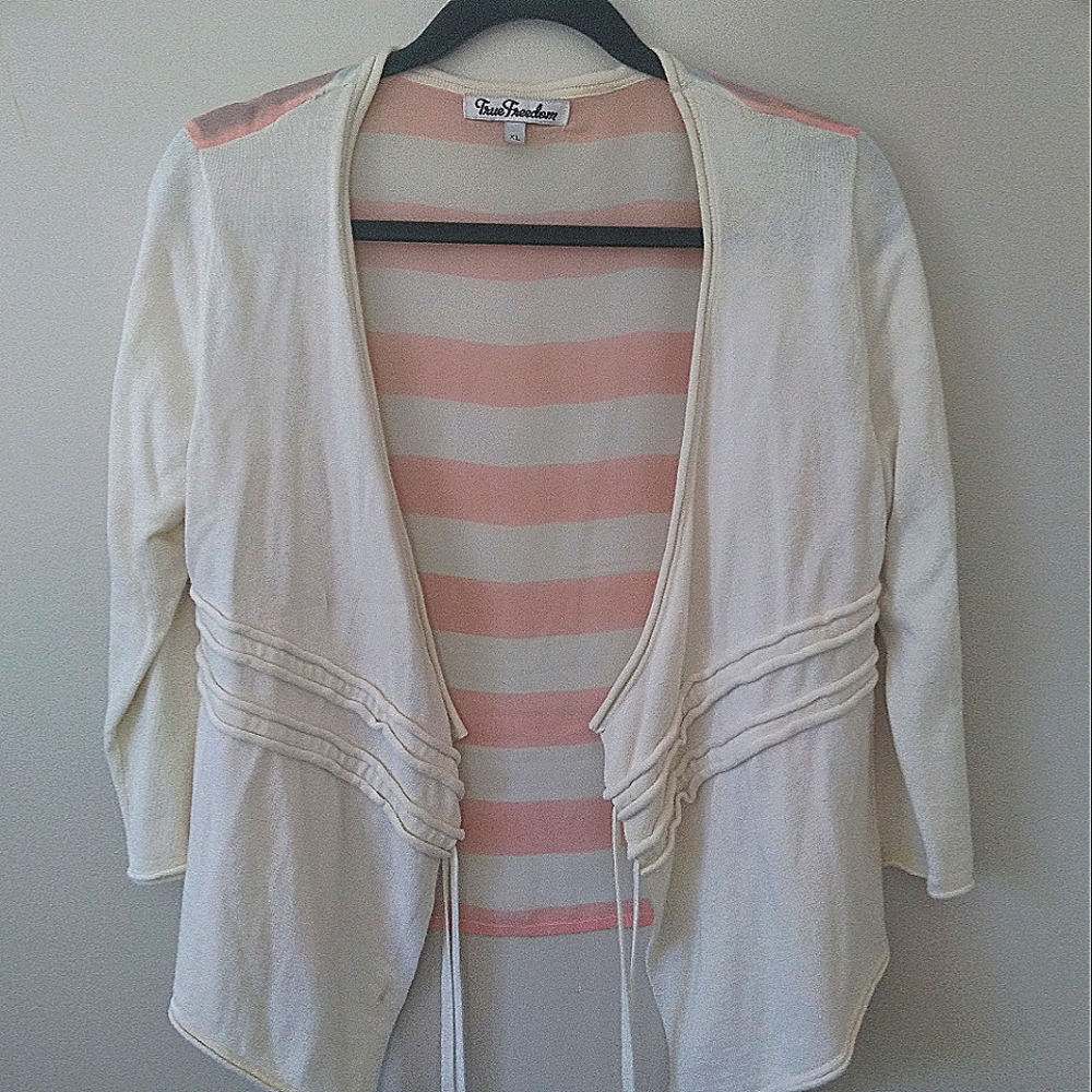 Quarter sleeve wrap sweater